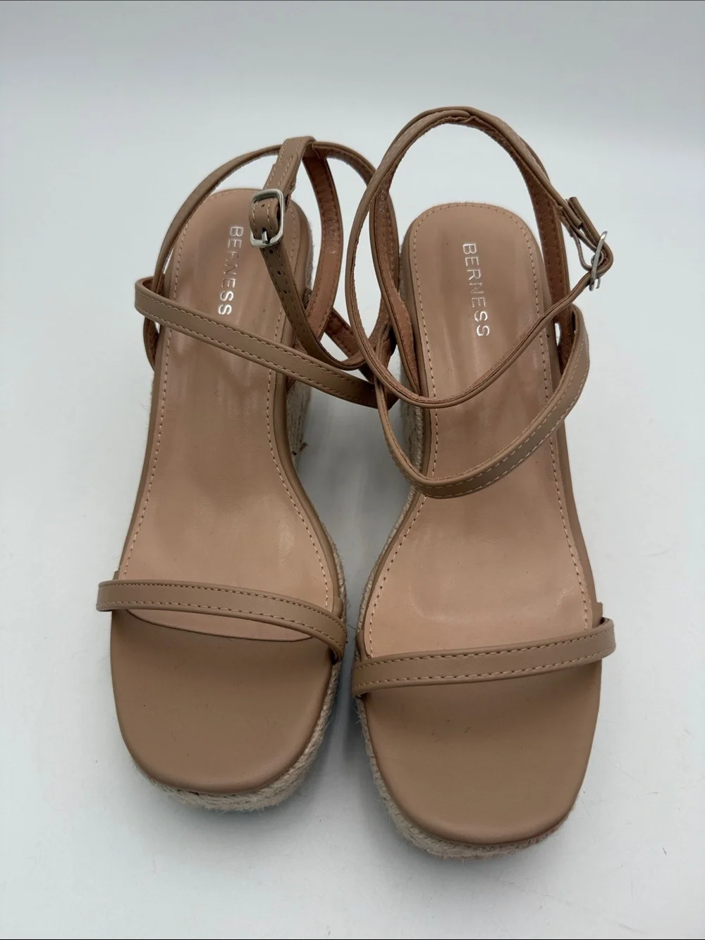 Berness Wedge Sandals in Taupe Nude women 10 espadrilles vacation boho casual
